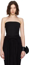 Rick Owens Womens Black Bustier Cinched Stretch-wool Blend Top In Black