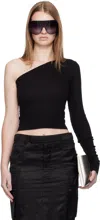 Rick Owens Concordians Ziggy Off Shoulder T-shirt In Black