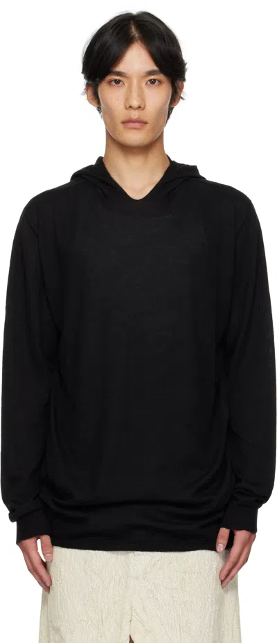 Rick Owens Black Concoridans Long Sleeve Hoodie