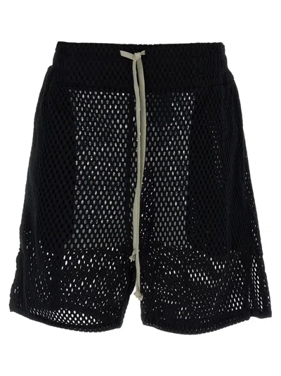 RICK OWENS BLACK COTTON BERMUDA