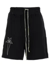 Rick Owens Black Champion Edition French Terry Shorts In Black