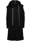 Rick Owens Black Porterville Megaparka Coat In Black