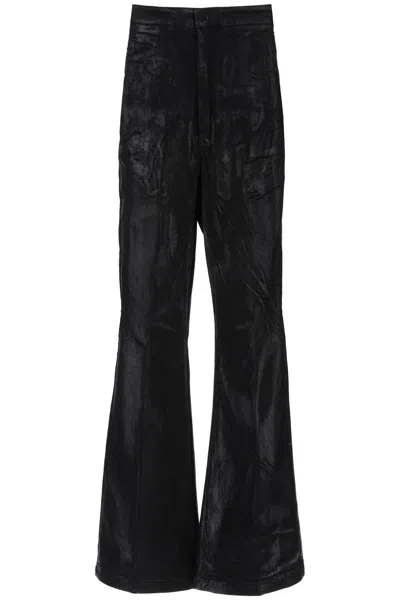 Rick Owens Black Cotton Bolan Pants For Women | Ss24 Collection