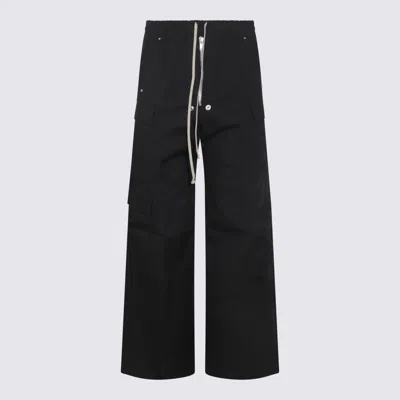 RICK OWENS RICK OWENS BLACK COTTON CARGOBELAS PANTS