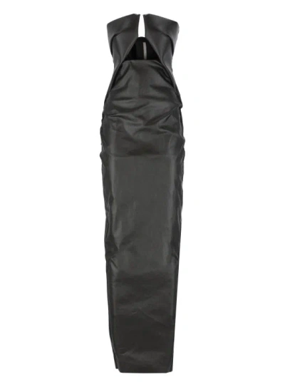 RICK OWENS RICK OWENS BLACK COTTON DRESS