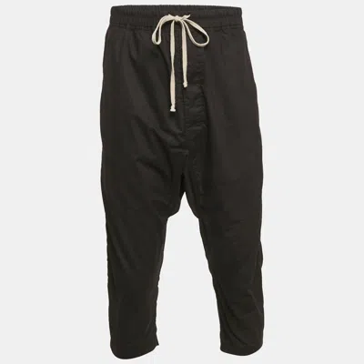 Pre-owned Rick Owens Black Cotton Drop-crotch Pants M