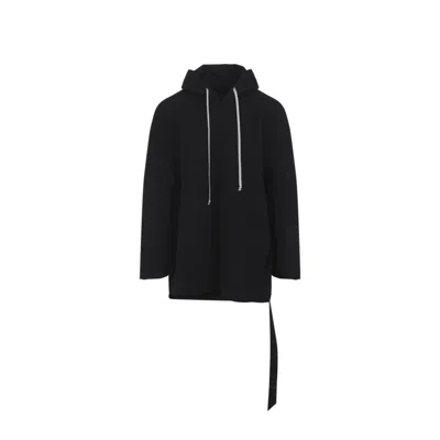 Rick Owens Black Cotton Hoodie