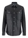 Rick Owens Black Jacket With Patch Pockets On The Chest In Cotton Blend Man