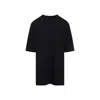 Rick Owens Black Cotton Jumbo Short Sleeves T-shirt In Black