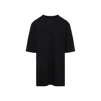 RICK OWENS BLACK COTTON JUMBO SHORT SLEEVES T-SHIRT