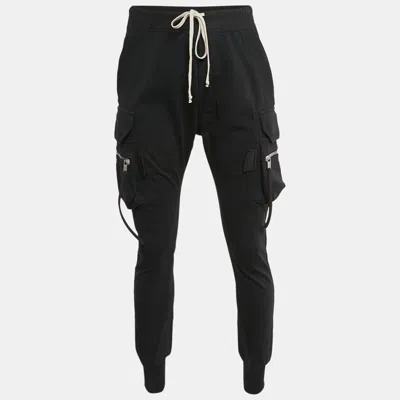 Pre-owned Rick Owens Black Cotton Knit Mastodon Cargo Pants Xl