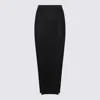 Rick Owens Womens Black Soft Pillar Stretch-wool Blend Maxi Skirt In Black