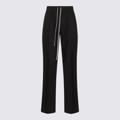 RICK OWENS BLACK COTTON PANTS