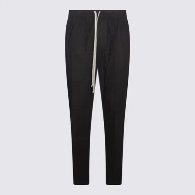RICK OWENS BLACK COTTON PANTS