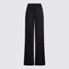 Rick Owens High Waist Wide Leg Trousers With Satin Finish In Black