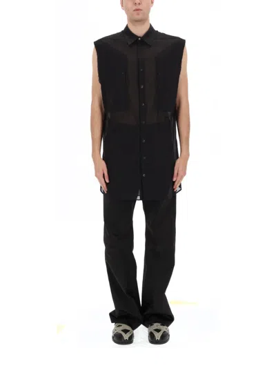 Rick Owens Black Cotton Shirt