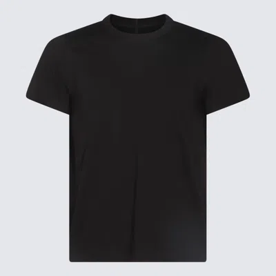 RICK OWENS BLACK COTTON SHORT LEVEL T T-SHIRT