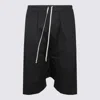 Rick Owens Straight-leg Stretch-cotton Poplin Drawstring Shorts In Black