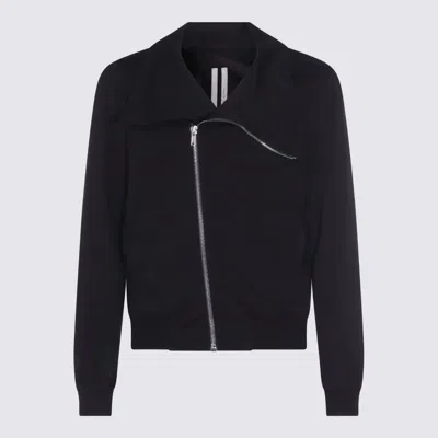 RICK OWENS BLACK COTTON SWEATSHIRT
