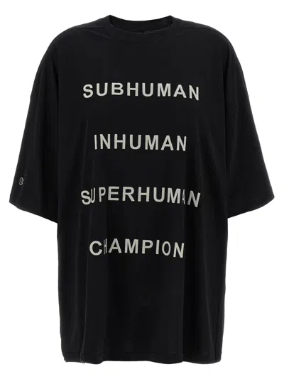 RICK OWENS BLACK COTTON T-SHIRT