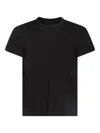 Rick Owens Ribbed Crew-neck Cotton T-shirt With Short Sleeves In Black