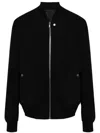 Rick Owens Crepe Wool Bomber Jacket In Black