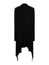 Rick Owens Asymmetric Drape Coat In Black