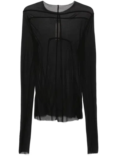 Rick Owens Black Crewneck Knit T-shirt