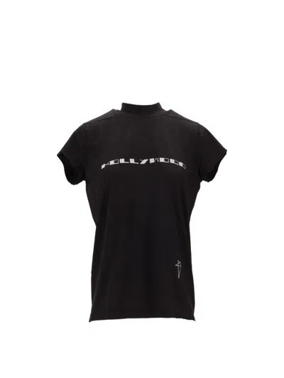 Rick Owens Black Crewneck Logo T-shirt