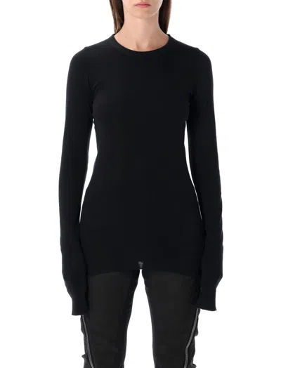 RICK OWENS BLACK CREWNECK LONG SLEEVES T-SHIRT