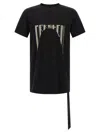 Rick Owens Black Crewneck Printed T-shirt In Animal Print