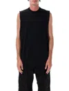 Rick Owens Sleeveless Crew Neck T-shirt With Round Shape In Black