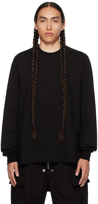Rick Owens Black Crewneck Sweatshirt In 09 Black