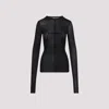 Rick Owens Fitted High Neck Top In Luxurious Cupro-elastane Blend In Black