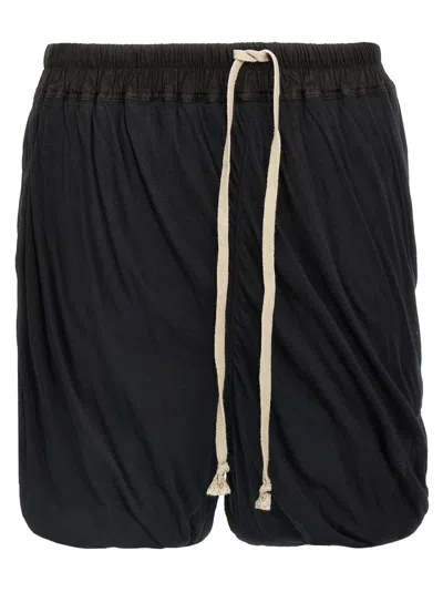 Rick Owens Black Dbl Long Boxers Bermuda Shorts