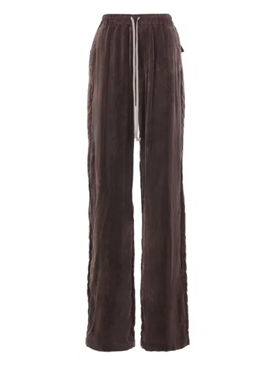 Rick Owens Black Dietrich Velour Wide-leg Pants