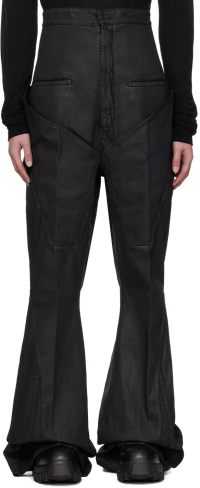 Rick Owens Black Dirt Slivered Jeans In 99 Black/black