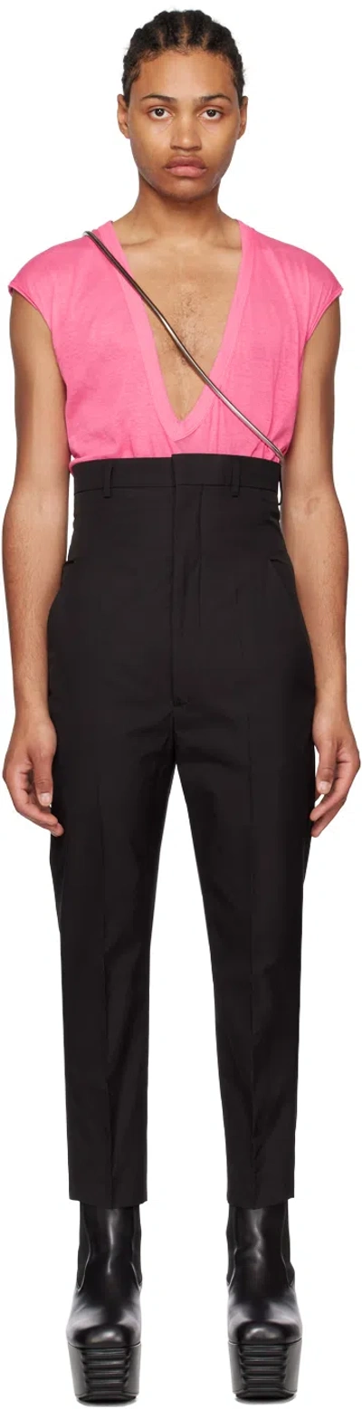 Rick Owens Black Dirt Trousers In 09 Black