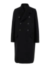 Rick Owens Double-breasted Virgin Wool Coat In Black