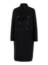Rick Owens Double-breasted Wide-lapel Coat In Black