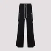 Rick Owens Wide-leg Trousers With High Waist And Utility Pockets In Black