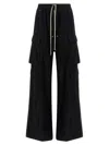 Rick Owens Womens Black Cargobelas Wide-leg Satin Trousers In Black