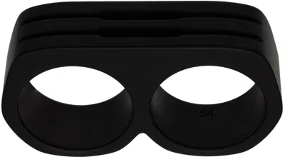 Rick Owens Black Double Grill Ring In 09 Black