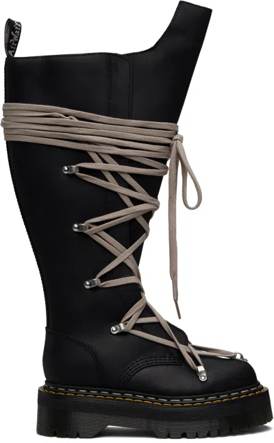 Rick Owens Black Dr. Martens Edition 1b60 Quad Sole Pentalace Boots