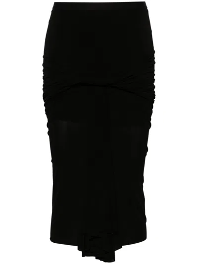 Rick Owens Midi Skirt In Black
