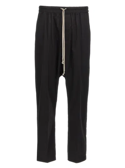 RICK OWENS BLACK DRAWSTRING LONG PANTS
