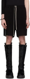 Rick Owens Black Drawstring Shorts In 09 Black