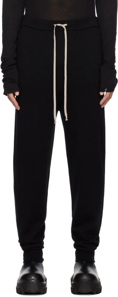 Rick Owens Black Drawstring Sweatpants In 09 Black