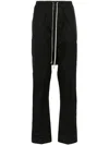Rick Owens Men Drawstring Slim Long Pants In Black