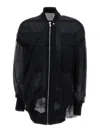Rick Owens Womens Black Semi-sheer Relaxed-fit Tulle Jacket In Black